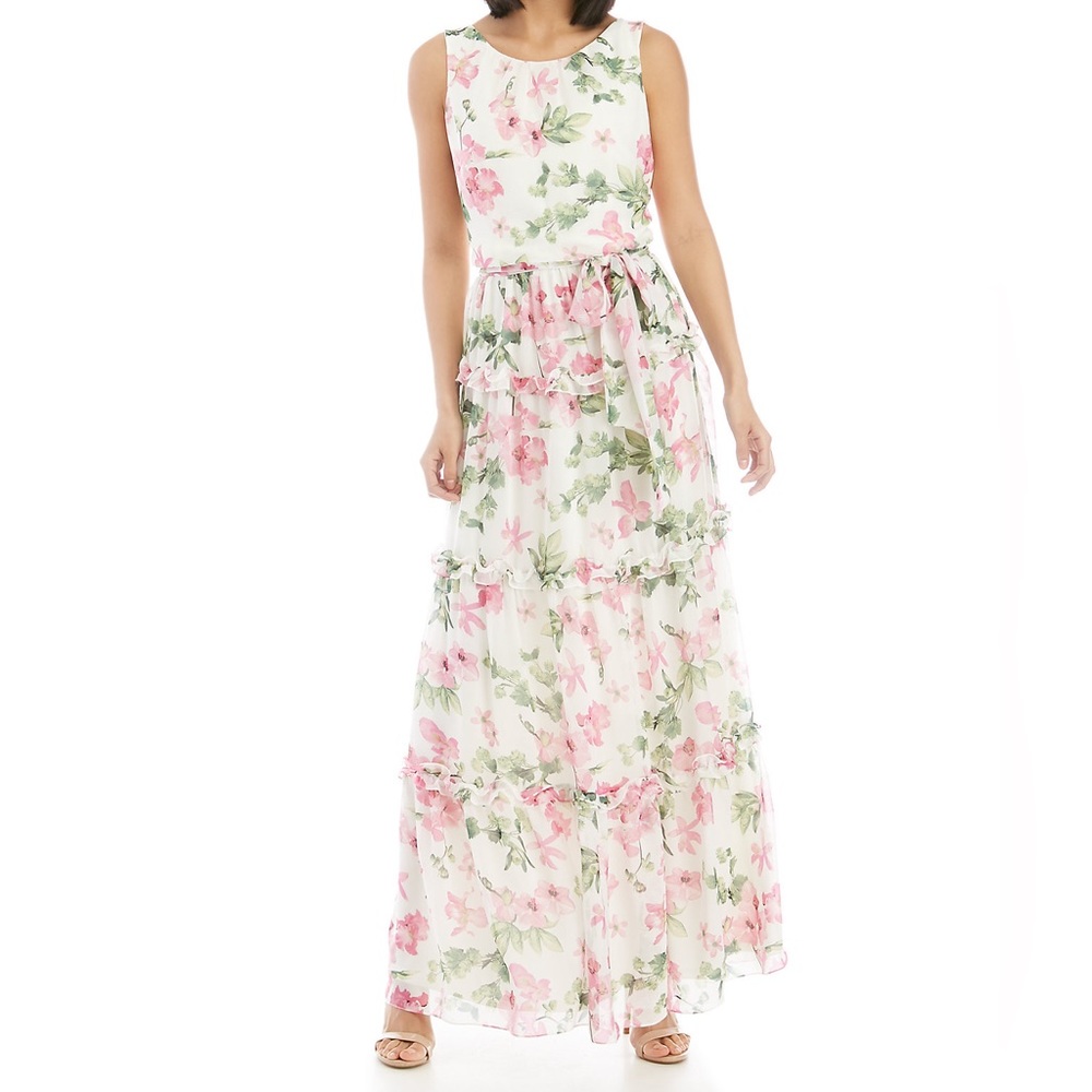 Jessica Howard
Sleeveless Tiered Self Tie Maxi Dress Size 10